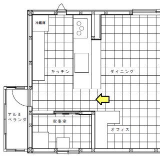 新築工事家事スペースの図面